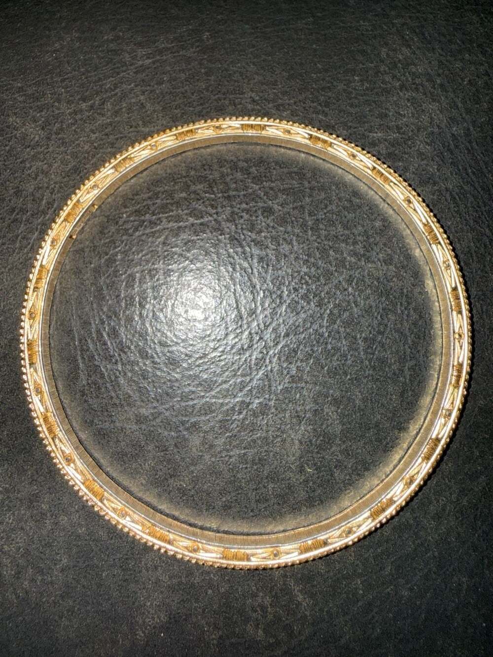 Trifari Vintage Gold Tone Ornate Engraved Bangle Bracelet